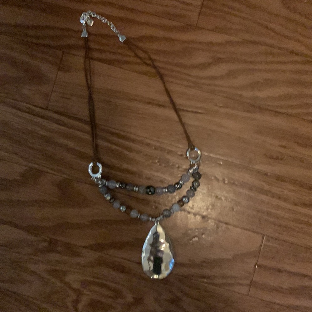 Bella Jack Elegant Silver and Brown Beaded Necklace
